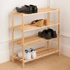 B&M 4 Tier Wooden Shoe Rack
