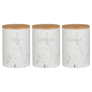 B&M Marble Effect Kitchen Canisters 3pc - Image 3
