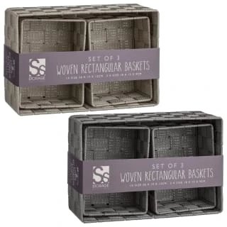 B&M Woven Storage Baskets 3pk - Silver - Image 5