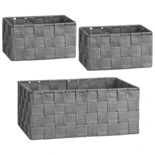 B&M Woven Storage Baskets 3pk - Silver - Image 3