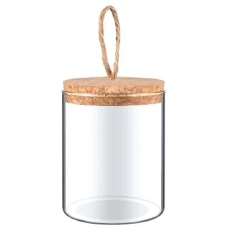 B&M Natural Home Small Glass Jar With Cork Lid