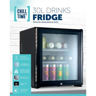 B&M Chill Time Mini Bar Fridge 30L - Image 4