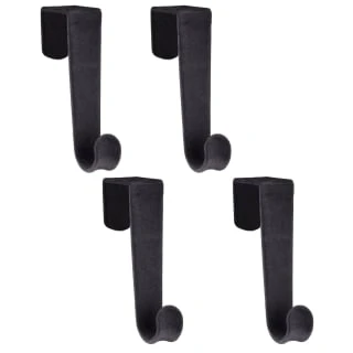 B&M Velvet Overdoor Hooks 4pk - Black