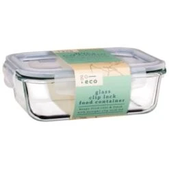 B&M Large Eco Glass Clip Lock Food Container