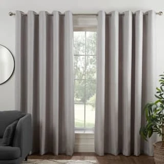 B&M Colorado Hopsack Fully Lined Silver Eyelet Curtains 46 X 54"