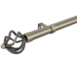B&M Antique Brass Mace Curtain Pole 120 - 220cm
