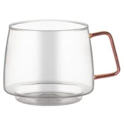 B&M Glass Mug With Coloured Handle