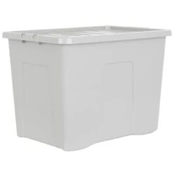 B&M Storage Box With Lid 80L - Grey