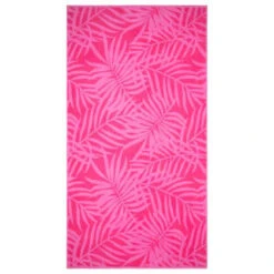 B&M Oversized Jacquard Beach Towel - Pink Tropical
