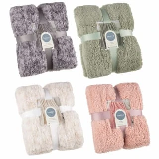 B&M Simply Two Tone Teddy Throw - Grey - Image 5