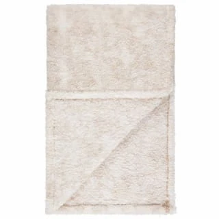 B&M Simply Two Tone Teddy Throw - Natural - Image 3