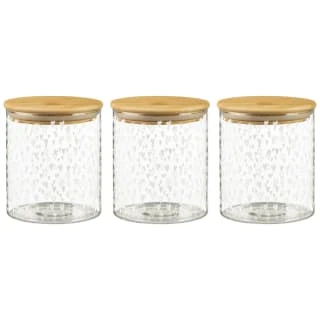 B&M Printed Glass Bamboo Storage Jars 3pc - Image 4